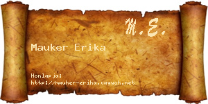 Mauker Erika névjegykártya
